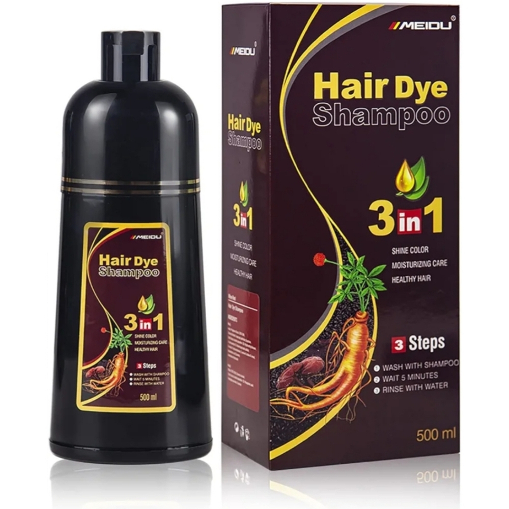 Hair Dye Shampoo 3 in 1 for Women&Men 100% Organic(Red Wine)